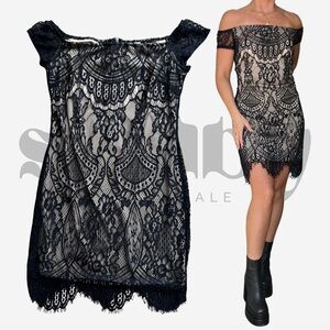 Black Lace Off The Shoulder Dress